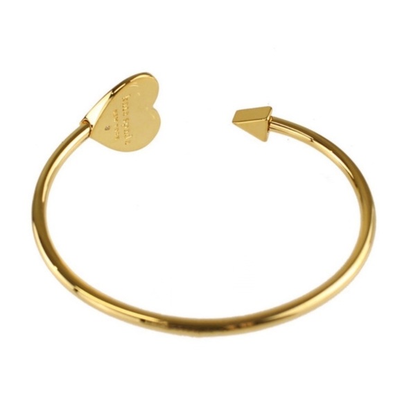 KATE SPADE • White Heritage Spade Gold Flex Cuff Bracelet - Picture 4 of 7